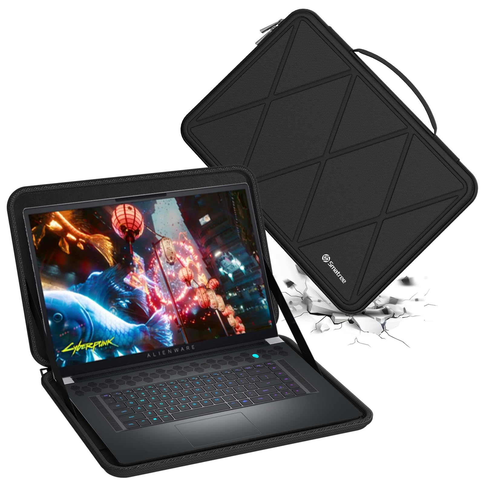 Smatree ハードEVA保護スリーブケース 17.3インチ Dell Alienware x17 R2 ゲーミングノートパソコンと Alienware m17 R5 ゲーミングノートパソコン用ハードケース 17.3インチ スリム 耐衝撃ケース ラップトップハードケース 防水(X8333)