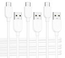 Cable Matters 3本セット USB C USB A 変換ケーブル ホワイト 0.9m/3ft 柔らかい USB C A 変換ケーブル 3A高速充電 オレン ジ ブルー パープル iPhone 15/15 Pro/15 Plus/15 Pro Max/Galaxy S23対応(2)
