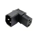 cablecc IECオスC14から上向き直角90度IECメスC13電源延長アダプター。(2)