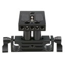 CAMVATE レールロッドサポートシステムDSLRベースプレートマウント+レールブロック高ライザー 15mm ロッドクランプ