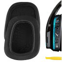 Geekria イヤーパッド QuickFit 互換性 パッド ロジクール Logitech G533, G633, G635, G933, G935 ヘッドホンに対応 パッド イヤー/イヤーカップ (プロテインレザー/ブラック)