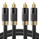 FosPower (1.8m X 2本) 光デジタルケーブル TOSLINK (トスリンク) オーディオ オプティカルケーブル (角型-角型)【高耐久 24K金メッキプラグ | 金属コネクタ | 編組ナイロン ジャケット | 光同軸 S/PDIF OPTICAL】サウンドバー、テレビ、TV/PC スピーカー、PS3/PS4/Xbox