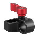 CAMVATE 15mmシングルロッドクランプ延長アダプターは、カメラDIYアクセサリー用の2つの1 / 4-20ネジ穴に取り付けます(赤いノブ)