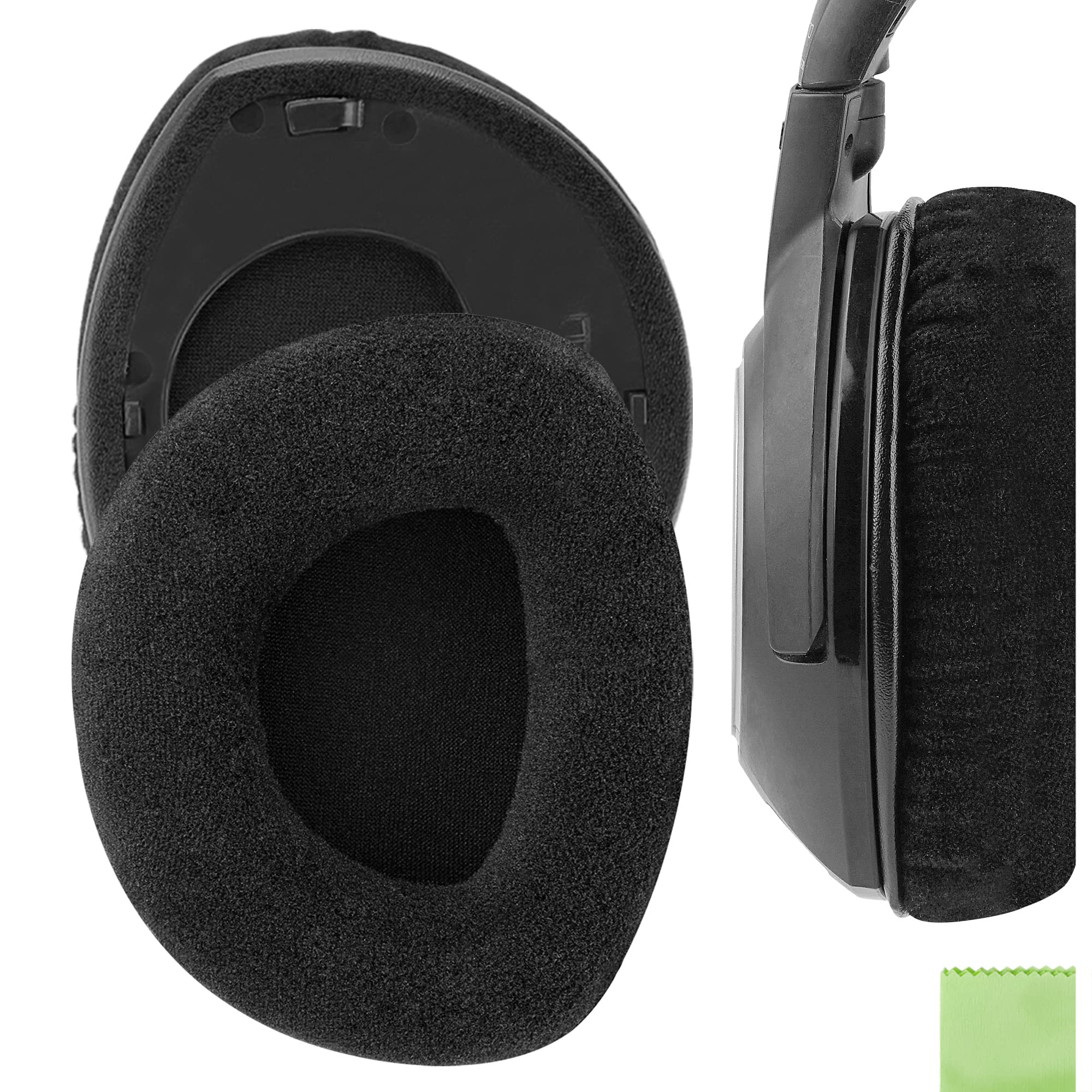 Geekria Comfort イヤーパッド 互換性 パッド ゼンハイザー Sennheiser RS160, HDR160, RS170, HDR170, RS180, HDR180 ヘッドホンに対応 パッド イヤー/イヤーカップ (ベロア/ブラック)