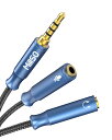 【送料無料】MillSO オーディオ変換ケーブル(3極メスx2-4極オス) イヤホン・マイク分岐 4極 変換 ヘッドホン+マイク用変換アダプタケーブル ヘッドセット 変換ケーブル PC/PS4/Xbox One/Androidスマホ対応 30cm