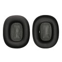 kwmobile 2x ヘッドホンカバー 対応: Apple AirPods Max 交換用イヤーパッド - クッション PUレザー 黒色