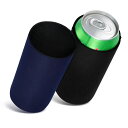 kwmobile 2x 缶クーラー カバー 500ml Can 用 - 缶保冷 ホルダー 7 x 14 cm - 黒色/紺色