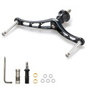 【送料無料】HEIGHTEN 80/92/95/98/110mm リール ハンドル (ノブ無し) シマノ(Shimano) ダイワ(DAIWA) 通用 スピニングリール 用 (80mm - ブラック) (110)