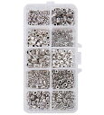 PandaHall Elite 合金ビーズ 約500個/箱 10種セット チベットスタイル スペーサービーズ 銀古美 アクセサリーパーツ DIY用 ジュエリー用 手芸材料 アンティークシルバー(3)