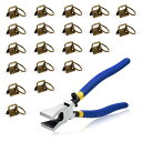SPEEDWOX ワニ口 留め具 ペンチ セット ハンドメイド 工具 ツール 金古美 約21mm幅 20個入り アクセサリーパーツ 紐留め 金具 つなぎ ジャン...