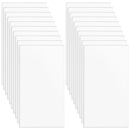 【送料無料】BENECREAT 20枚90x49.5x3mm透明アクリル板 長方形アクリルシート 保護紙付き 看板 キーホ..