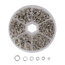 YFFSFDC 丸カン 約1390個入り 6サイズ 直径4mm/5mm/6mm/7mm/8mm/10mm ゴールド アクセサリー パーツ リング 金具セット 基...