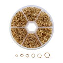 YFFSFDC 丸カン 約1390個入り 6サイズ 直径4mm/5mm/6mm/7mm/8mm/10mm ゴールド アクセサリー パーツ リング 金具セット 基...