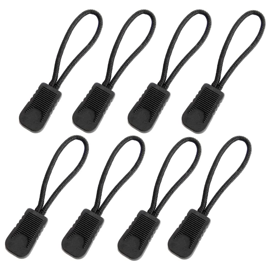 XSAJU ジッパータブ 8個セット ジッパープル ファスナー バックファスナー ブラック