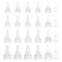 BENECREAT 48点4サイズ ボトルキャップ スクリューキャップ クリア PPプラスチック 内径20~24mm ドロッパーボトルキャップ 交換 グルーボトルキャップ 接着剤ボトル用