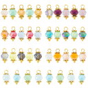 PandaHall 140個セット ガラスビーズ チャーム コネクタパーツ 7色 カラフル 切り面 カットビーズ ピアス イヤリングパーツ ジュエリー作り ネッ...