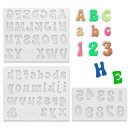 5WYOUKE アルファベット シリコンモールド 大文字 小文字 数字 3点セット レジン DIY キーホルダー ネックレス イヤリング ピアス 樹脂工芸品 樹脂 アロマストーン 手作り 石鹸 キャンドル 粘土 抜き型 小さい 花文字 超可愛い