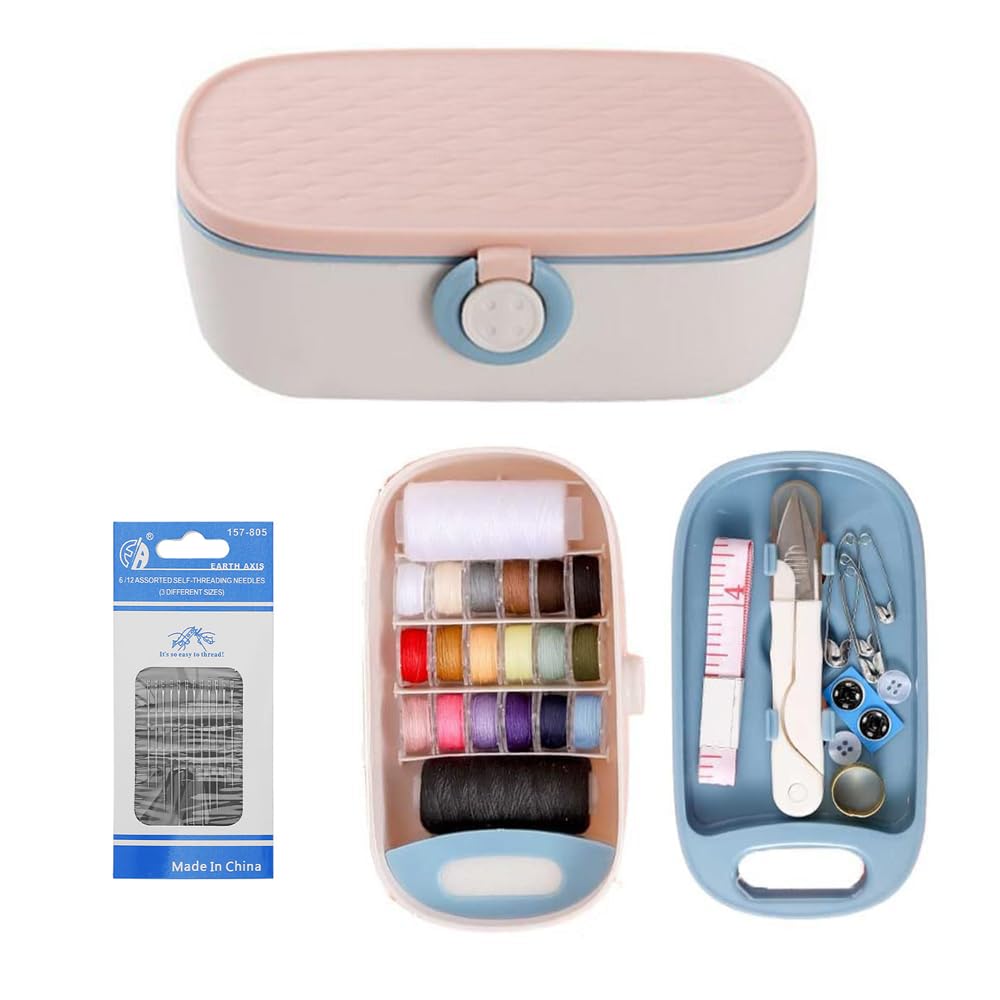 YFFSFDC 裁縫セット ソーイングセット 裁縫道具セット 裁縫道具 縫い糸20色+9点 26点ソーイングセット 二層設計 刺繍/手芸/裁縫 指ぬき 糸切りばさみ 手縫い針 カラー鮮やかな縫い糸 DIY 操作に便利です 家庭用 旅行用 小学生/大人用 男女兼用 ポータブル (A)