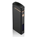 GORMLHO プラズマ ライターusb ライター 小型 充電式 防風 軽量 薄型 プレゼント … ポリカーボネート ブラック