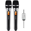【送料無料】ワイヤレスマイク Alvoxcon ハンドマイク UHF ダイナミックマイク カラオケ ハンドヘルドマイク ボーカルマイク 録音 拡声 カメラ スマホ 軽量 動画撮影 ハンド型 2人用 CK220