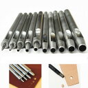 10本 穴あけポンチ レザークラフト工具 革 DIY パンチ ハトメ抜き 丸形 打ち具 ポンチセット0.5mm、1mm、1.5mm、2mm、2.5mm、3mm、3.5mm、4mm、4.5mm、5mm