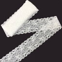 【送料無料】花柄 レースリボン 白 DIY手芸 服装素材 ギフト飾り 装飾材料 長さ9m/巻
