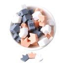 Promise Babe シリコンビーズ 桃色&グレー系 かわいい 王冠 50個 ハンドメイド 手芸用品 手芸材料 プレゼント ギフト
