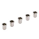 【送料無料】Musiclily Pro 14mm ブラス ベースストリングブッシュ ジャズベース/プレシジョンベース用、ニッケル(5個セット)