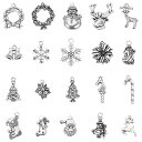 SUNNYCLUE クリスマス 60個20種 チャーム サンタ クリスマスツリー 雪の結晶 チャーム 花 樹 ツリー 雪だるま パーツ フラワー 靴下 鈴 雪 ...