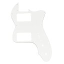 Musiclily Pro 12穴 テレキャスターピックガード2ハムマウント仕様 Fender American/Mexican 1972 Tele Thinlineエレキギター用、ホワイト3P