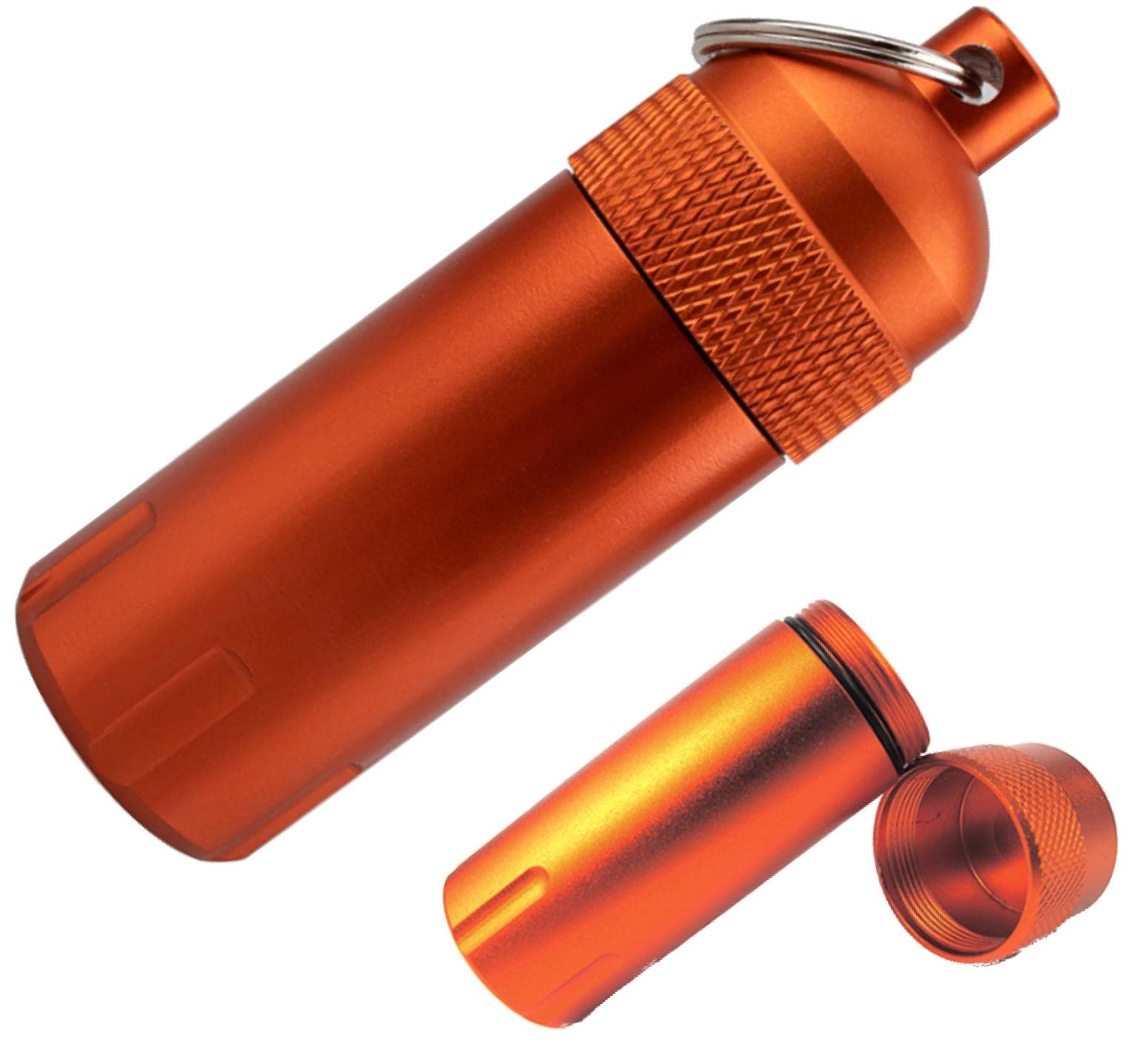 fogman 携帯灰皿 吸殻入れ 防水 キーホルダー コンパクト 持ち運び におわない ステンレス (オレンジ)