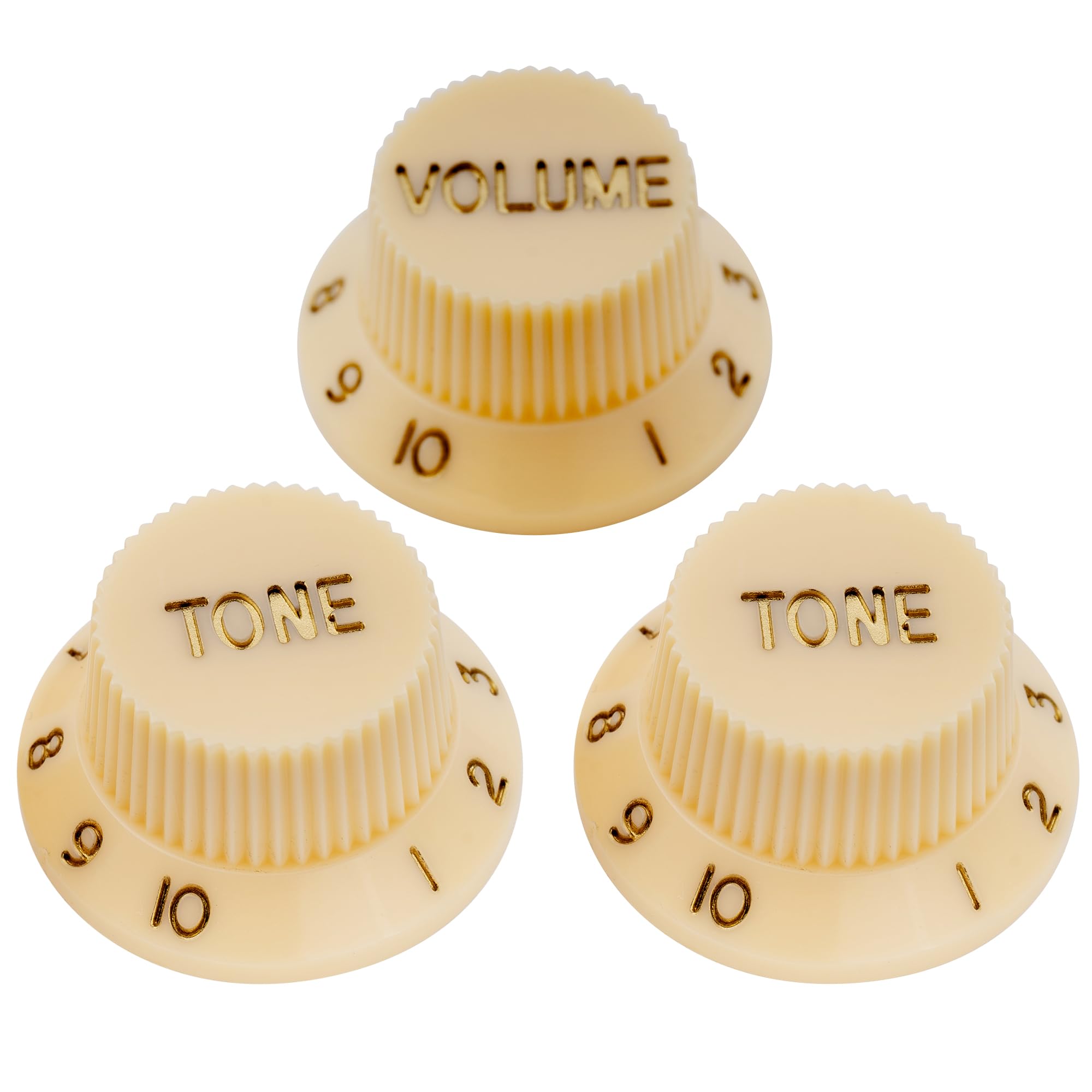Musiclily ミリ規格Musiclily ミリ規格ストラトノブセット 1V2Tノブ STエレキギター、クリーム(3個セット)