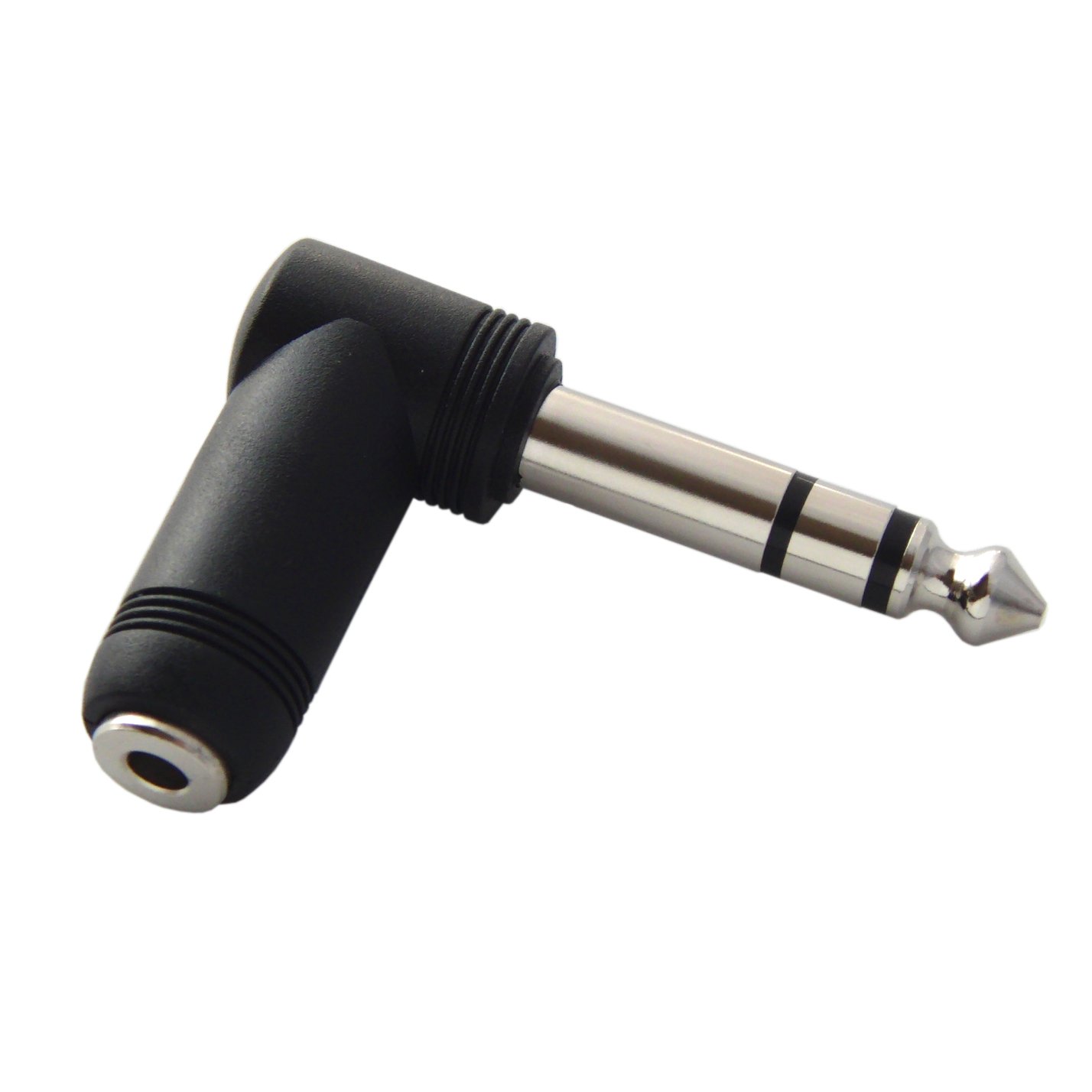 【送料無料】3.5mm ステレオミニプラグを6.3mm ステレオ標準プラグにL型変換 プラグ ヘットフォン アン..