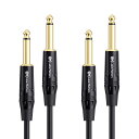 Cable Matters ギターケーブル ギター シールド 1.8m 2本セット 6.35mmモノラルプラグ 楽器用ケーブル TS ストレートプラグ