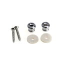 Musiclily Pro 10mm スチール製ストラップピン 小型ギターベース/ウクレレ用 、クローム(2個セット)