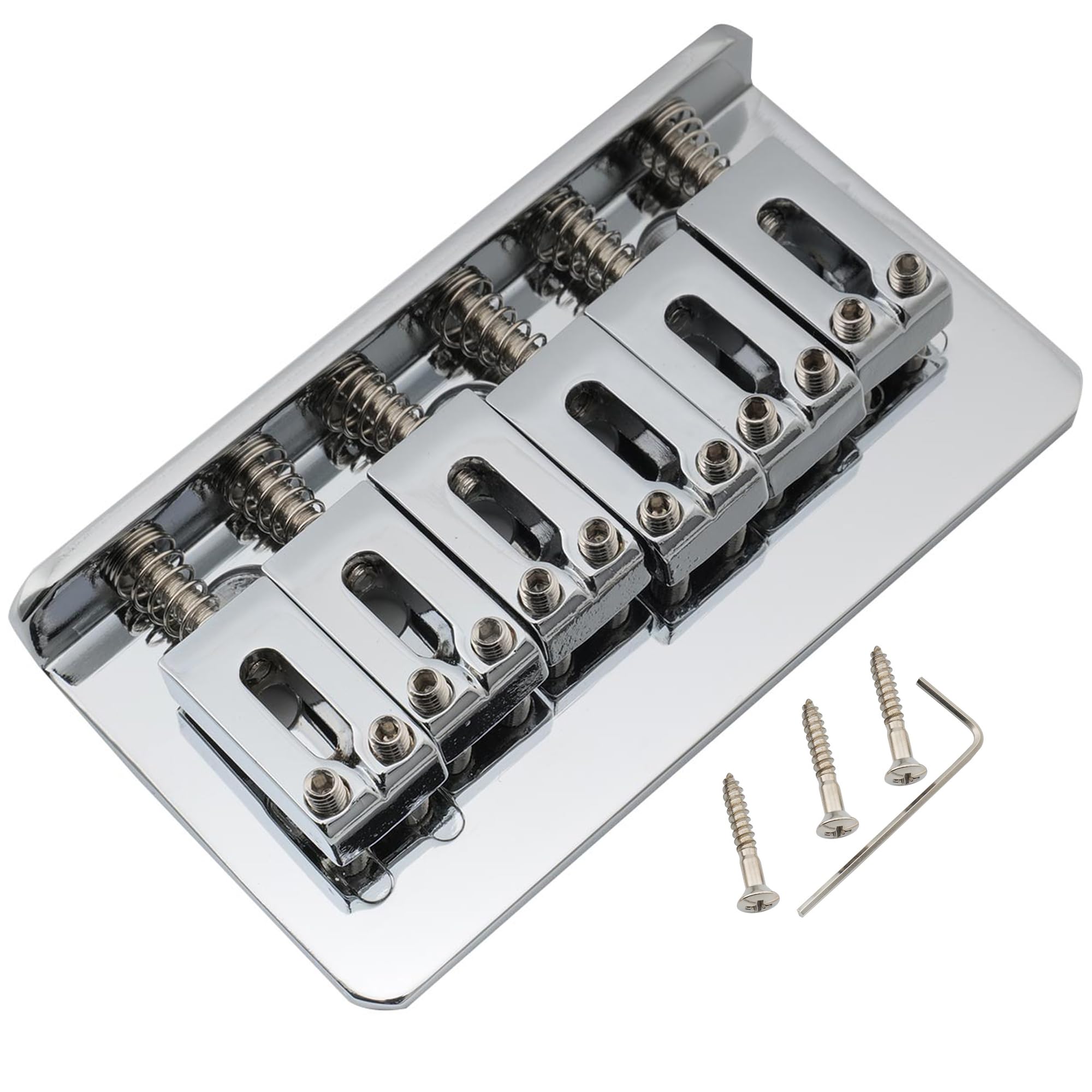 Musiclily Pro 10.8mm モダンスタイル ハードテイル固定ブリッジ インポートストラト/テレキャスターエレキギター用、クローム