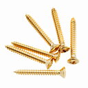 Musiclily Ultra 3x25mm ステンレス製ストラップピンネジビス ギター/ウクレレ、ゴールド(6個セット)