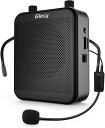 Giecy 拡声器ポータブル小型メガホン30W 2800mAh USB microSD 対応 拡声器ハンズフリー 付スピーカー 有線ヘッド マイク付き イベント...