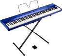 【送料無料】KORG コルグ 電子ピアノ 88鍵盤 Liano L1SP 薄さ7cm 6kgの軽量ボディ 弾きやすいライトタッチ鍵盤 スタンドとペダルが付属 メタリック・ブルー