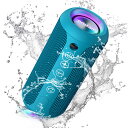 Ortizan Bluetooth スピーカー 防水IPX7 ワイヤレススピーカー LEDライト付き 30時間連続再生 24W出力 小型 重低音 ポータブルスピーカー 2台ペアリングでステレオ TFカード対応 USB充電 スマホ PC 車用