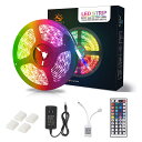 LEDテープライト RGBテープ SMD5050 5m 300LED 44キーリモコン LEDテープ ストリップライト ledライト DIY 防水防塵 両面テー...