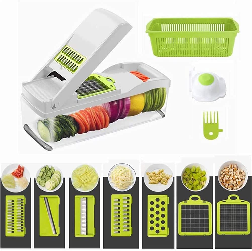 FOOKO スライサー 1台8役 多機能 野菜 キャベツ 千切り 調理器 大根おろし しりしり器 スライサーセット 日本製 ハンドガード付き ABS ステンレス鋼 ホワイトのサムネイル