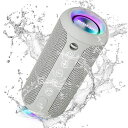 Ortizan Bluetooth スピーカー 防水IPX7でワイヤレス 30時間連続再生 24W出力ぶるーとぅーすすぴーかー ステレオのポータブルブルートゥーススピーカー マイク内蔵/2台ペアリング/TFカード対応 お風呂 スマホ PC 車用(グレー)(2)
