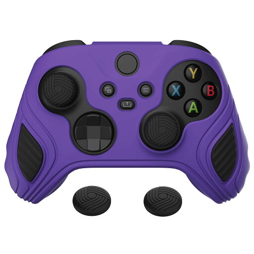 PlayVital XboxシリーズX/Sコントローラーに対応用ツートン滑り止めシリコンケースカバー、Xboxコアコントローラーに対応用ソフトラバーケース、サムグリップキャップが付き【蠍エディション-パープル&ブラック】 PlayVital XboxシリーズX/Sコントローラーに対応用ツートン滑り止めシリコンケースカバー、Xboxコアコントローラーに対応用ソフトラバーケース、サムグリップキャップが付き【蠍エディション-パープル&ブラック】