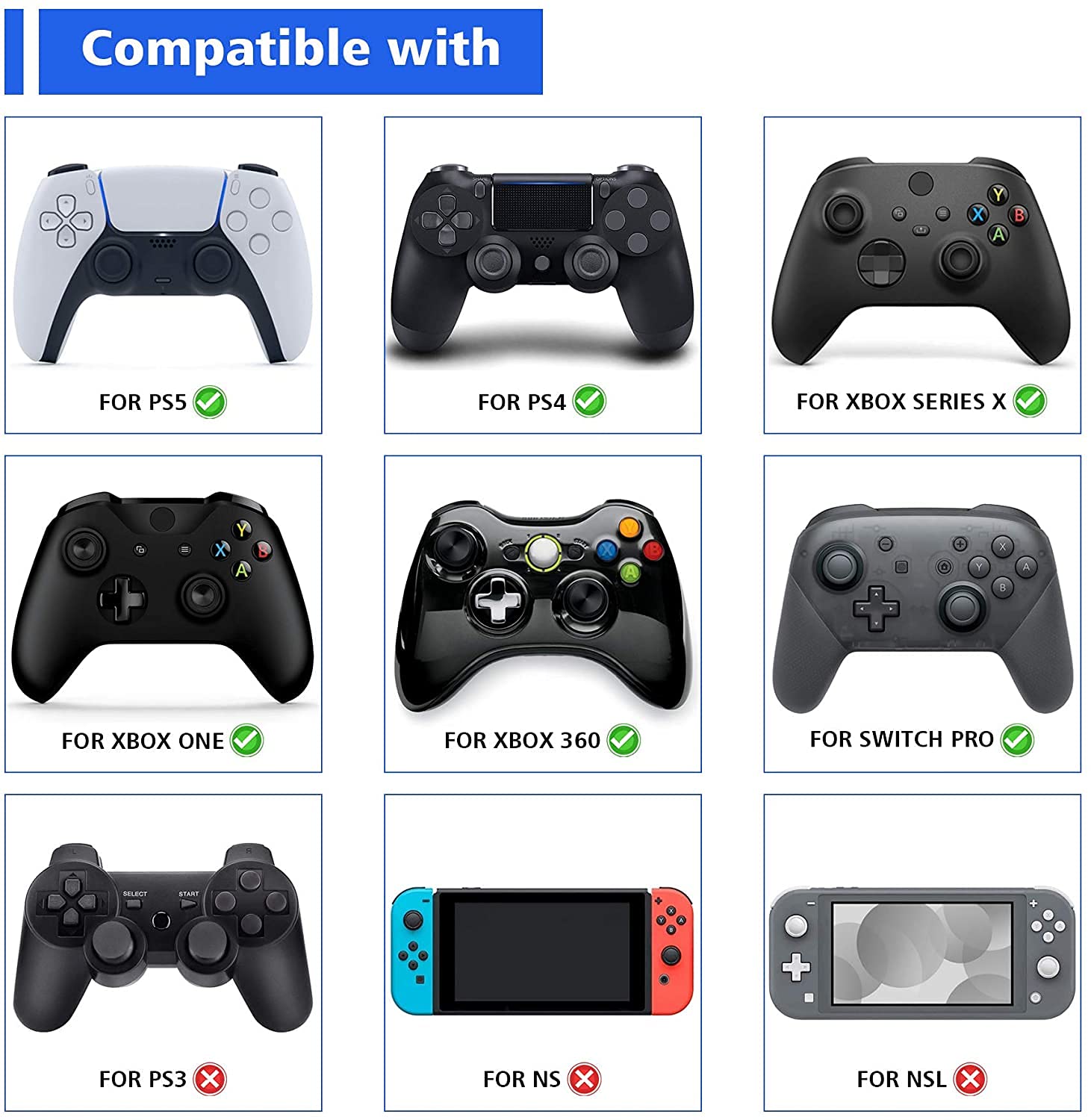 PlayVital ps5とps4コントローラーに対応用可愛いサムグリップキャップ、XboxシリーズX/Sコントローラーに対応用シリコンアナログスティックキャップカバー、Switch Proコントローラーに対応用サムスティックキャップ【ハスキー＆キティパタン‐ペールレッド＆ライトバイ