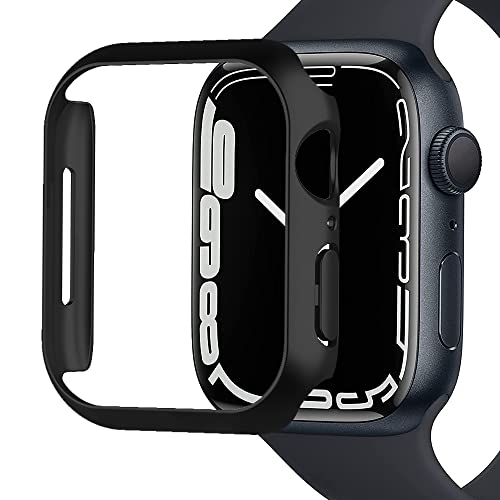 Miimall 対応 Apple Watch Series 9/8/7 45mm 専用ケース 【2023新モデル】 アップルウォッチ 45mm 保護カバー PC材質 超簿軽量 衝撃吸収 装着簡単 傷防止 Apple Watch 7 ケース (45mm|ブラック)
