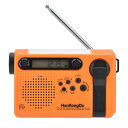 HanRongDa 防災ラジオ 小型 短波/AM/FM/ワイドFM対応 充電式 携帯懐中電灯 120局メモリー デジタル時計とスリープタイマーとSOSサイレン機能付き 2000mAh スマホ充電対応 災害 アウトドア ホームに最適 HRD-900
