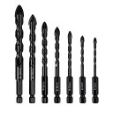 Wolfride 7本セット コンクリート ドリル ビット ガラスドリルビット 陶器 タイル 鋳物の穴あけ用 六角軸穴あけドリル 3mm 4mm 5mm 6mm...