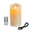 AnnTec LEDキャンドルライト USB充電式 リモコン搭載 ロウソク 本物の炎のようにゆらめく 暖色光 火を使わない ゆらゆら揺れる パーティー 結婚式 ...