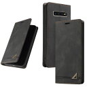 UnivoColors Galaxy S10(SCV41/SC-03L) 手帳型ケース 高級合皮 スタンド機能 カード収納 マグネット式 TPUソフトカバー 全面保護 カメラ保護 衝撃吸収 RFIDブロッキング おしゃれ カバー(ブラック) N